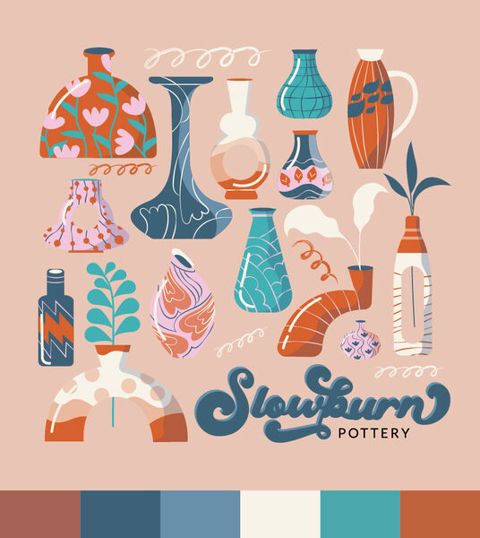 Slowburn Pottery branding